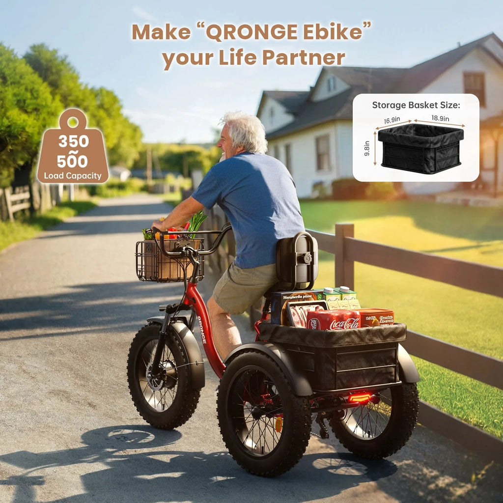 Folding Electric Trike 960W — 50 Mile Range