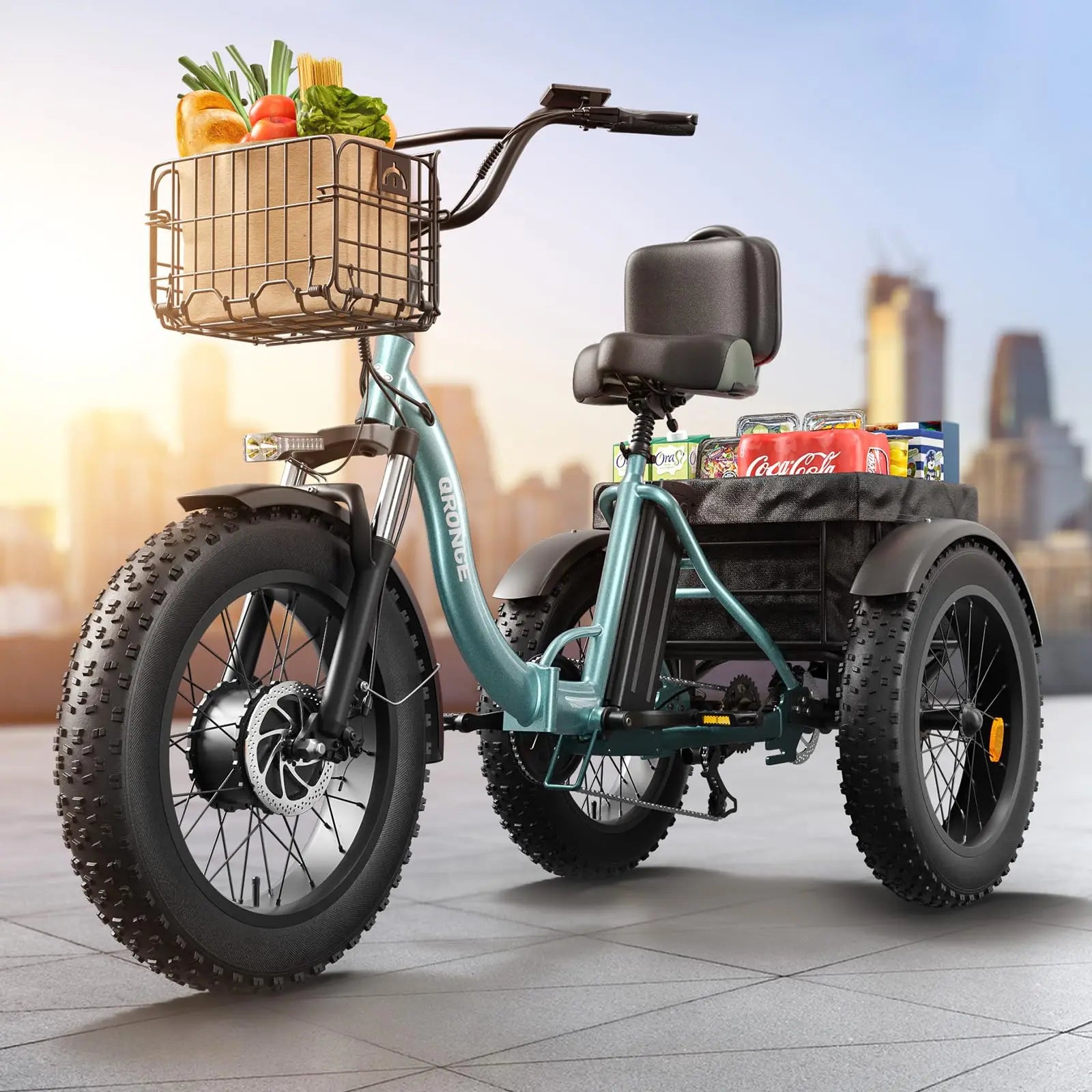 Electric Bike for Adults 960W Peak 36V Folding Tricycle 50 Miles Range Fat Tire