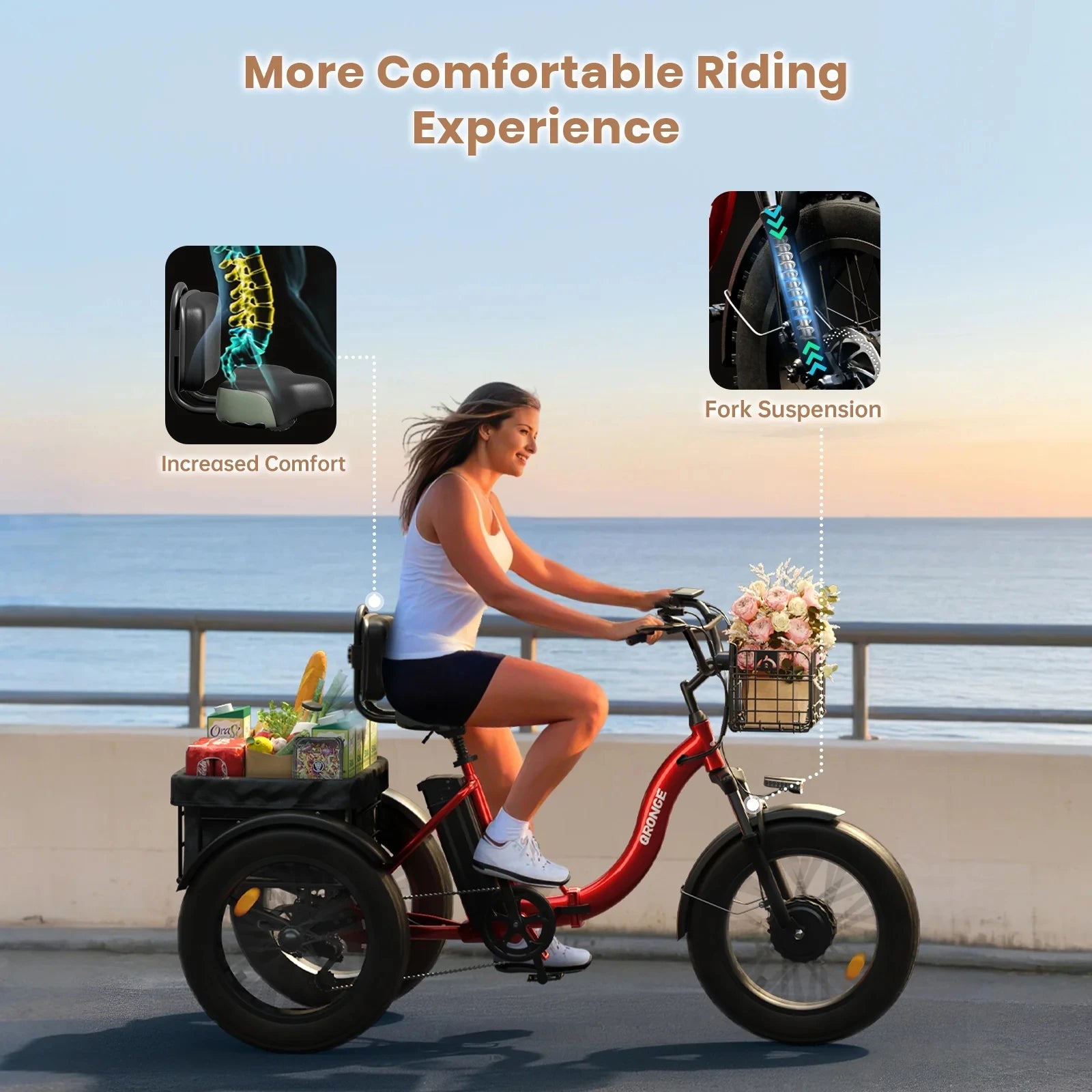 Folding Electric Trike 960W — 50 Mile Range