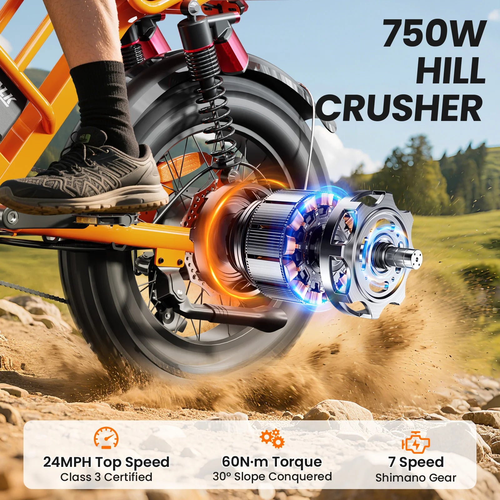 Electric Bike M7 for Teens,20" Ebike,750W