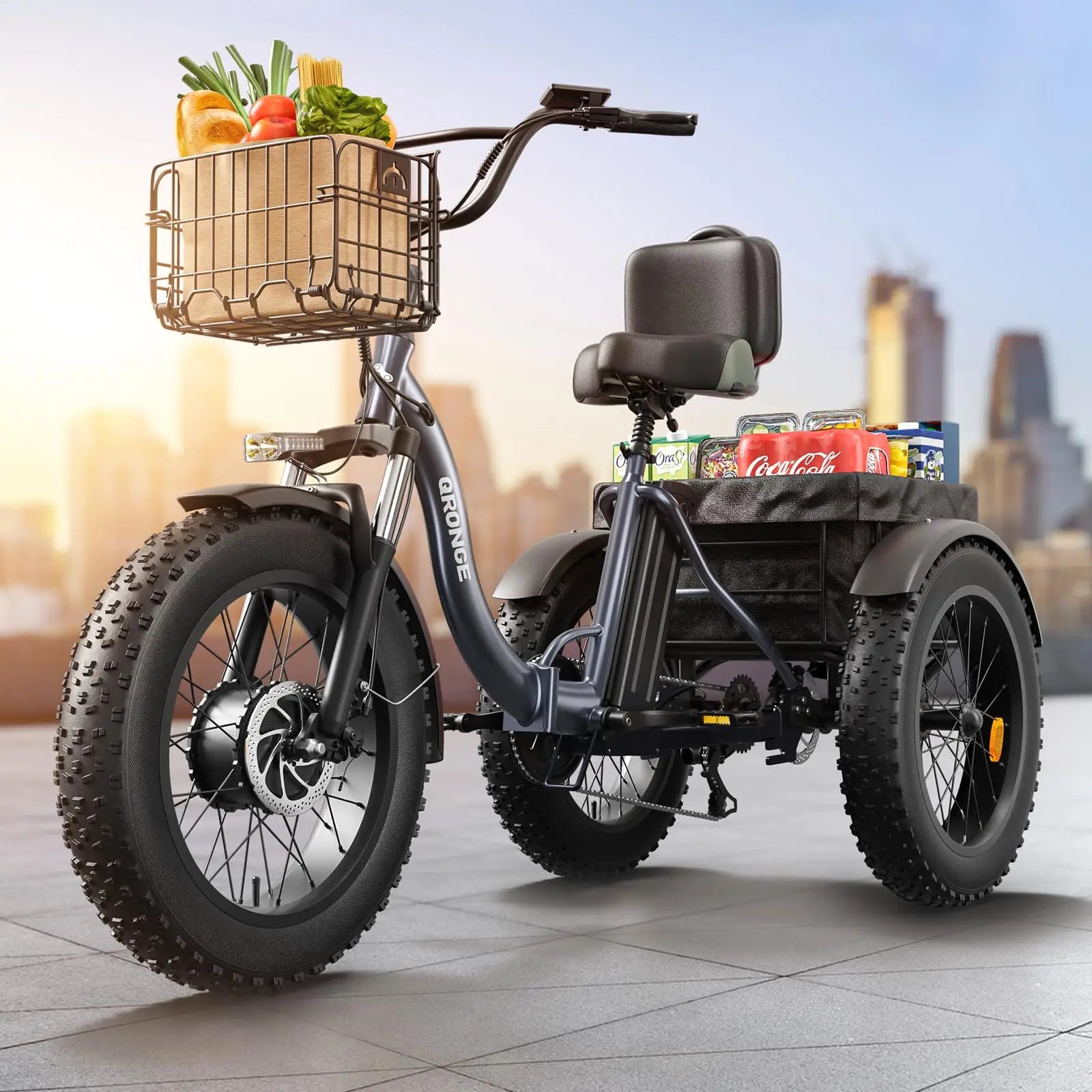 Electric Bike for Adults 960W Peak 36V Folding Tricycle 50 Miles Range Fat Tire