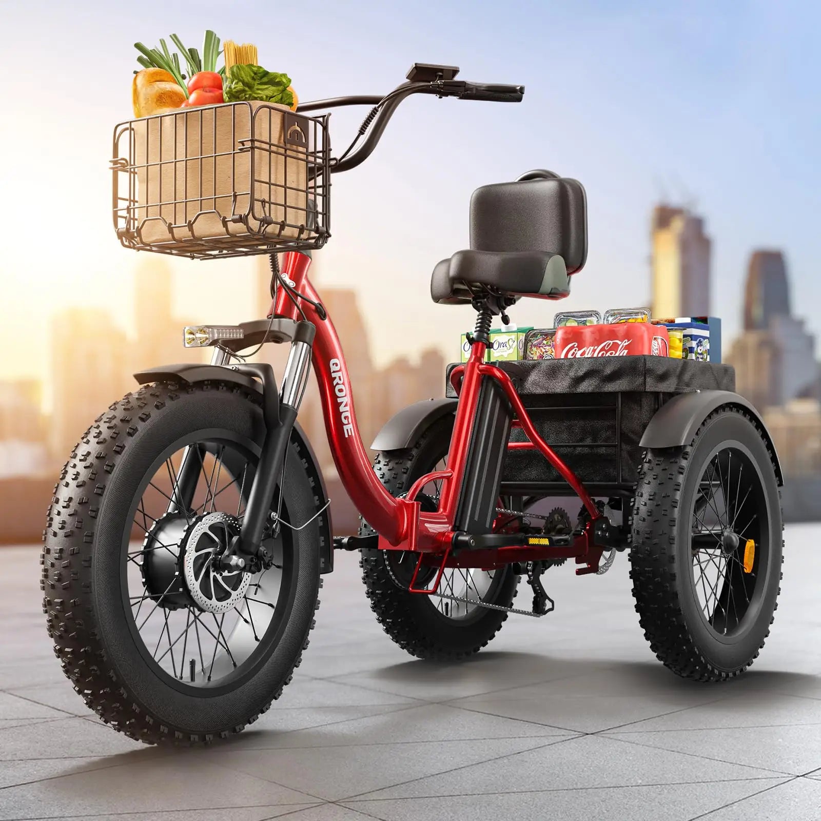 Electric Bike for Adults 960W Peak 36V Folding Tricycle 50 Miles Range Fat Tire
