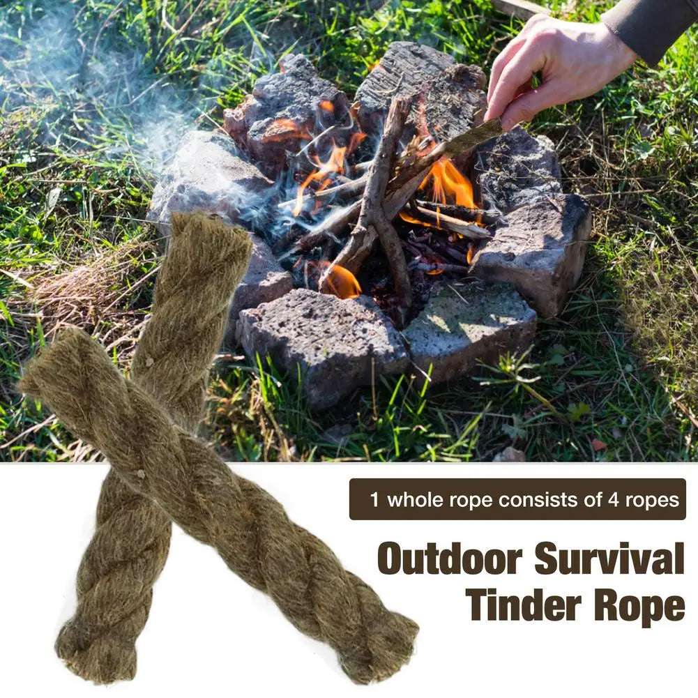 Waterproof Fire Starter Rope — 5-Pack Survival Tinder