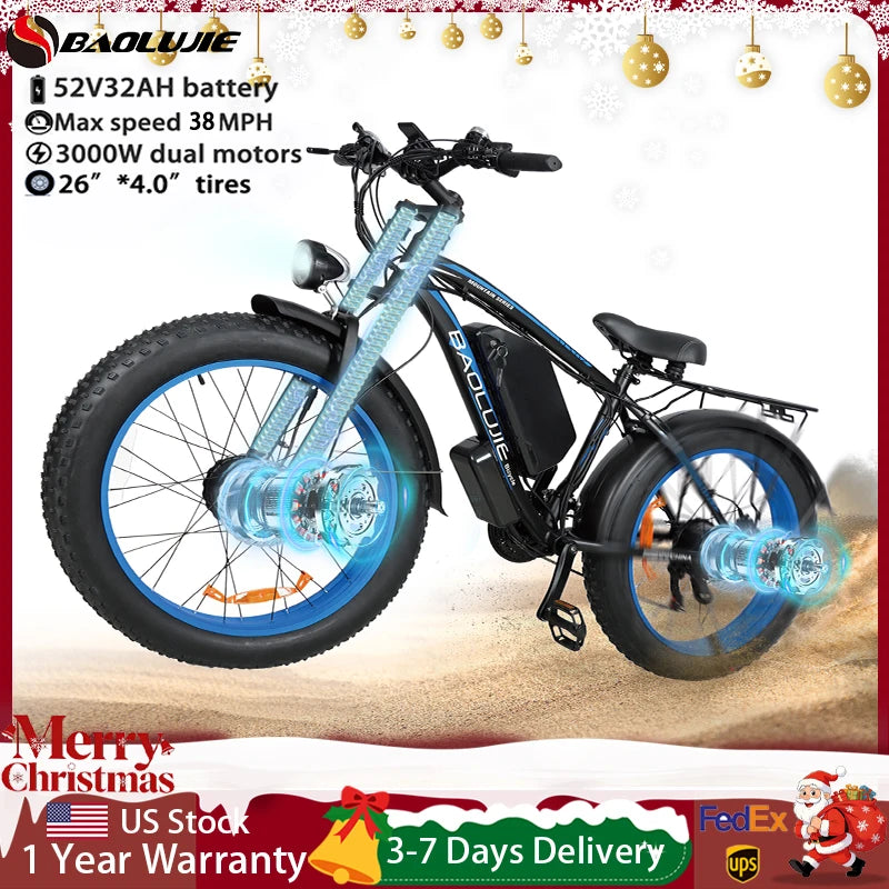 Peak 3000W/5000W Dual Motor Electric Bicycle  E-Bike for Adults
