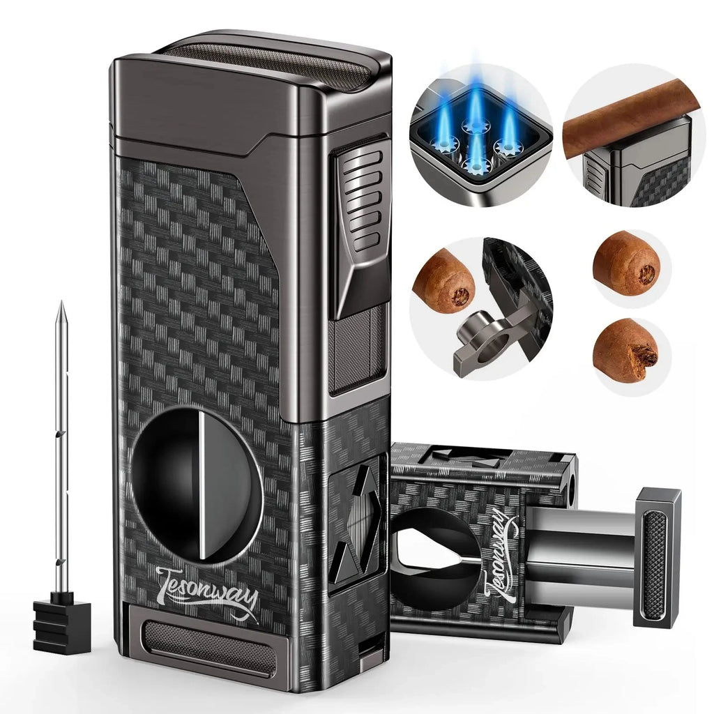 4-Jet Flame Lighter — Windproof & Refillable