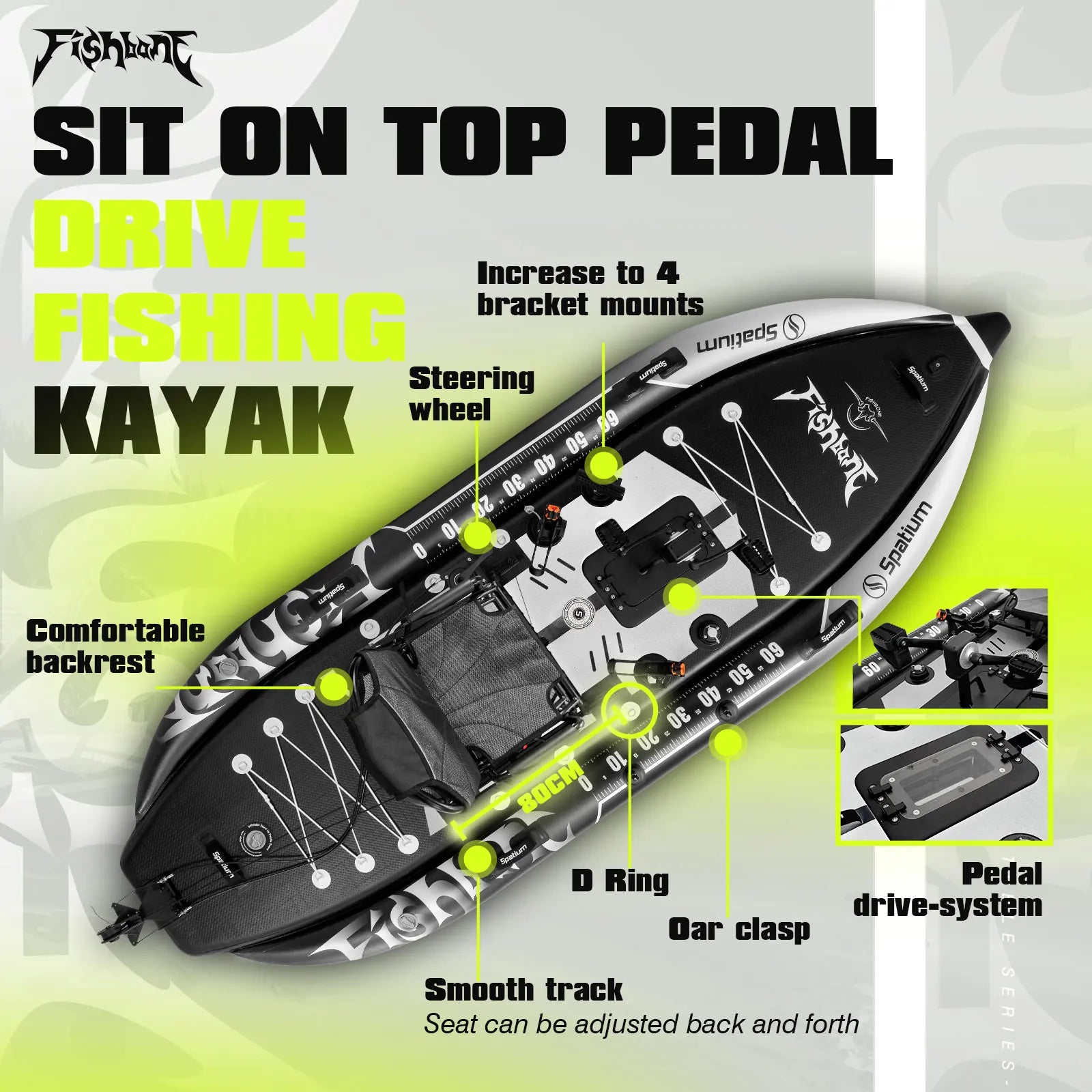 Pedal Drive Fishing Kayak — Hands-Free Propulsion