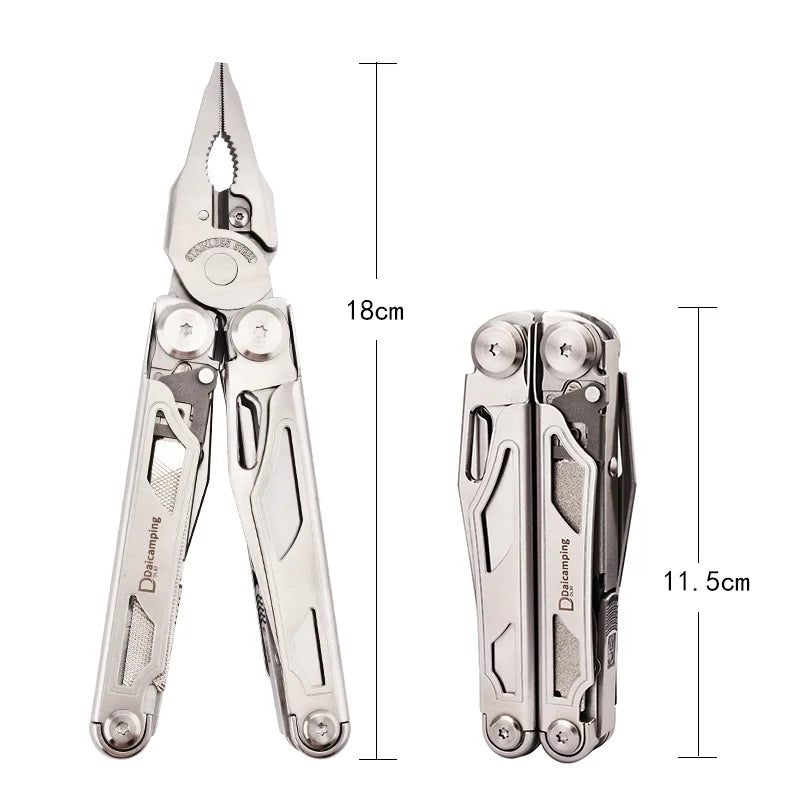 Multi-Tool Survival Pliers — Folding Knife Included