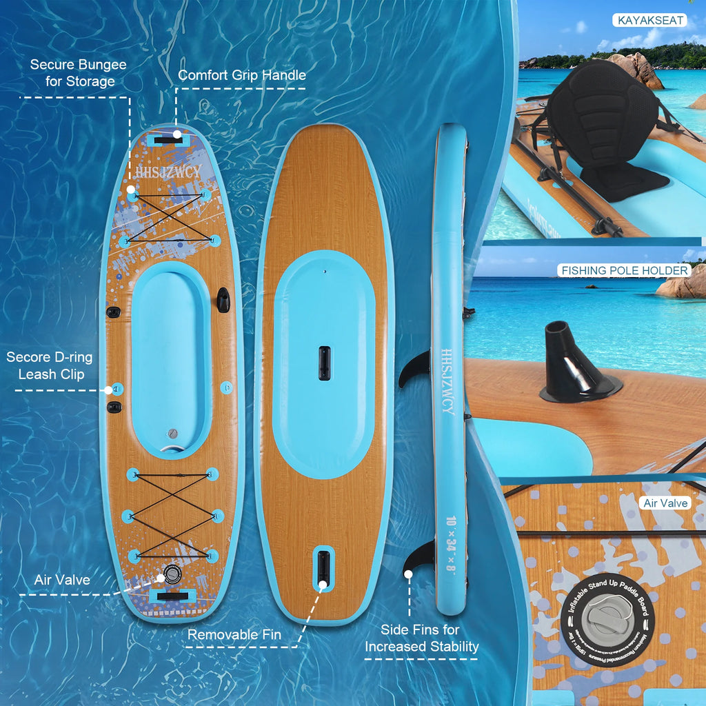 10ft Inflatable SUP Kayak — Paddle Board Hybrid