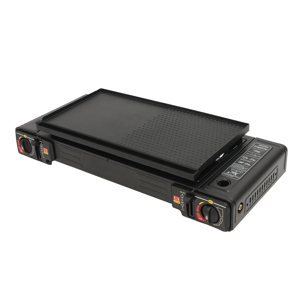 2-Burner Portable Butane Stove — Camping Cooktop