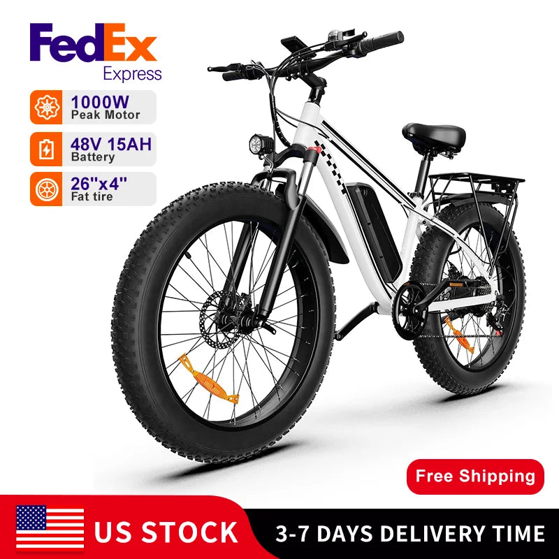 Electric Bicycle 1500W Motor 48V Lithium Battery Electric Bike Hydraulic Brake