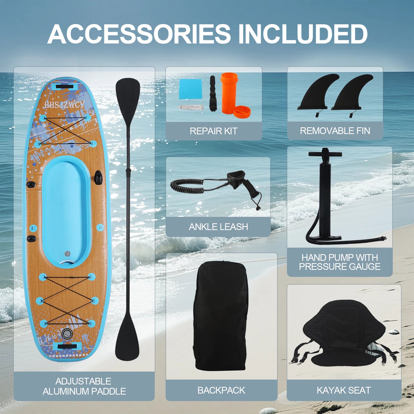 10ft Inflatable SUP Kayak — Paddle Board Hybrid