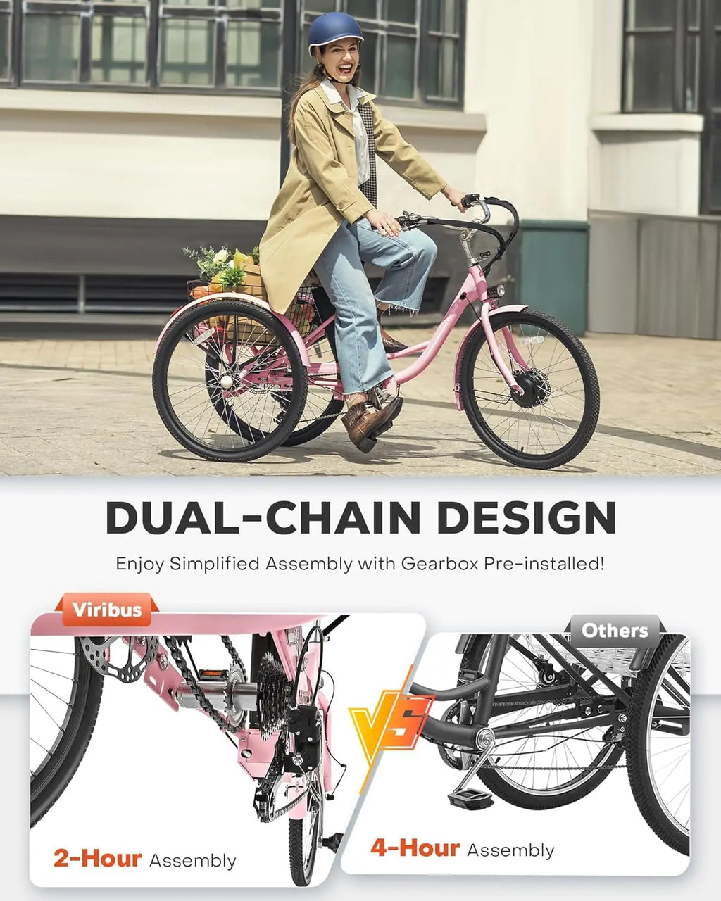 Electric Tricycle 500W — Stable & Easy to Ride