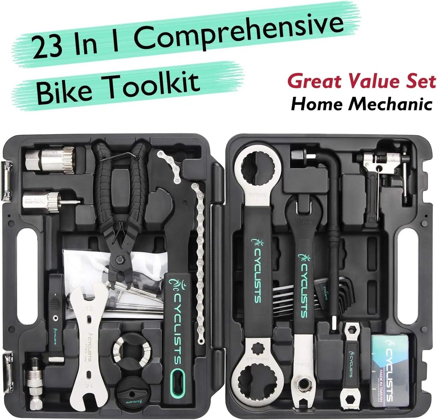 23-Piece Bicycle Repair Tool Kit with Storage Case
