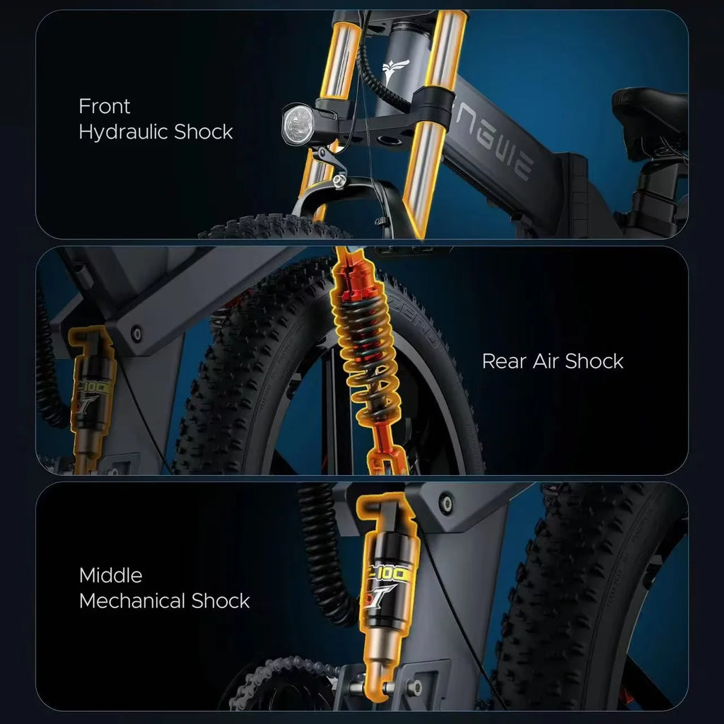 E Bike Folding 1000W Motor, Lithium Battery All-terrain Fat Tire Electric Bike