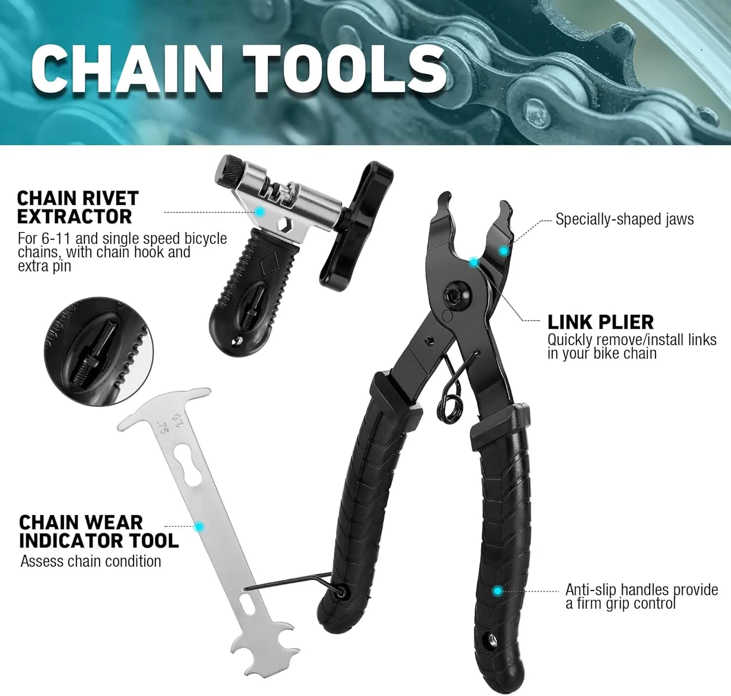 41-Piece Complete Bike Repair Tool Kit with Storage Box