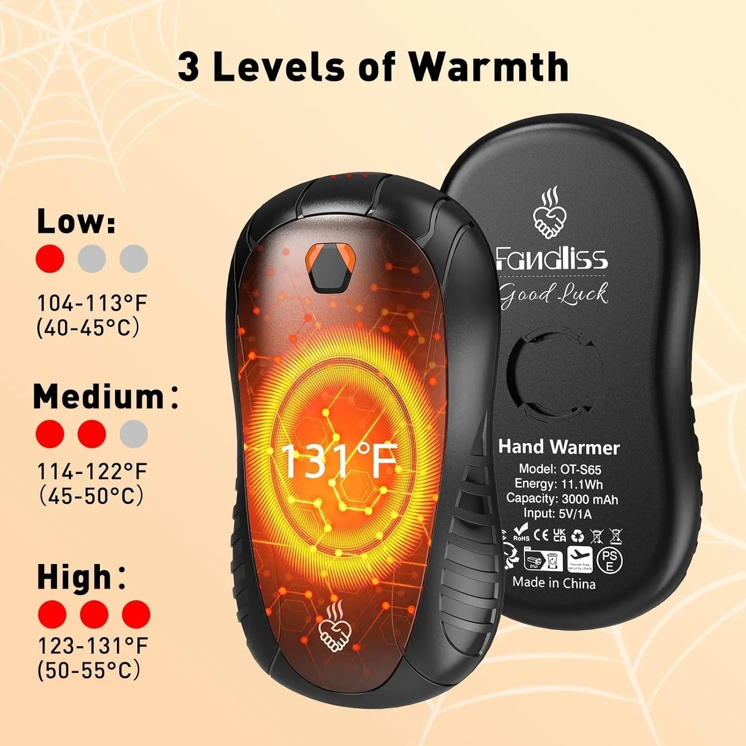 Rechargeable Hand Warmers — 2 Pack, 6000mAh