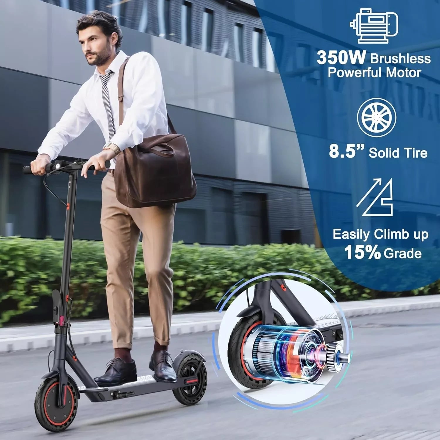 Electric Scooter 350W 19mph Max Speed 8.5inch tire Folding Electric Scooter 16miles Max