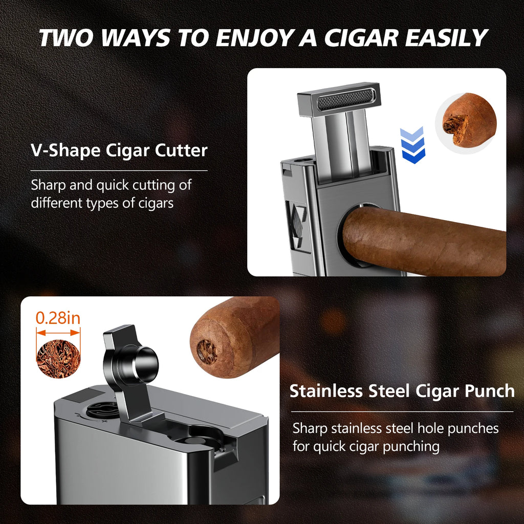 4-Jet Flame Lighter — Windproof & Refillable
