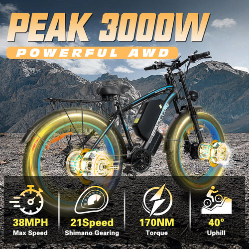 Dual Motor Electric Bike — 3000W or 5000W