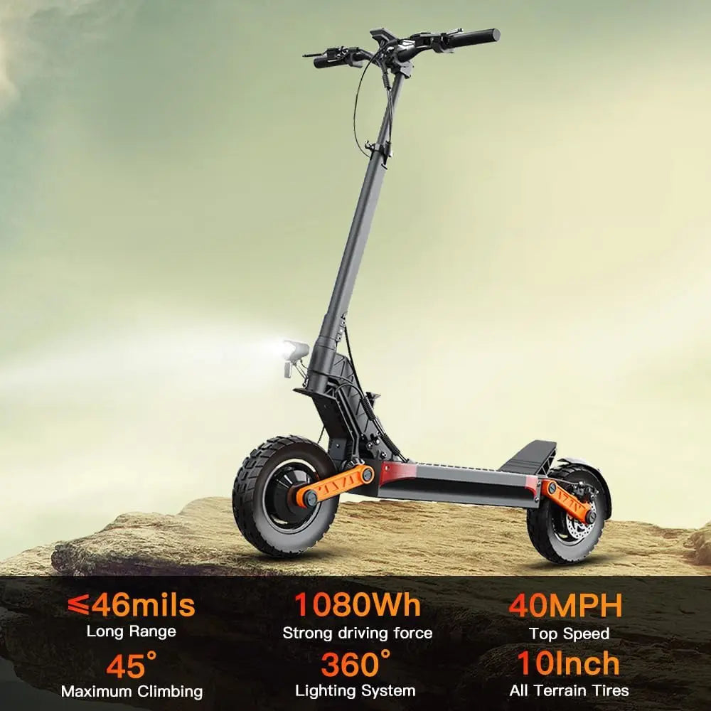 Folding Electric Scooter 1000W*2 Dual Motors 60V18AH High-capacity Battery 10*3.0 Widen Tires 75Km Max Range