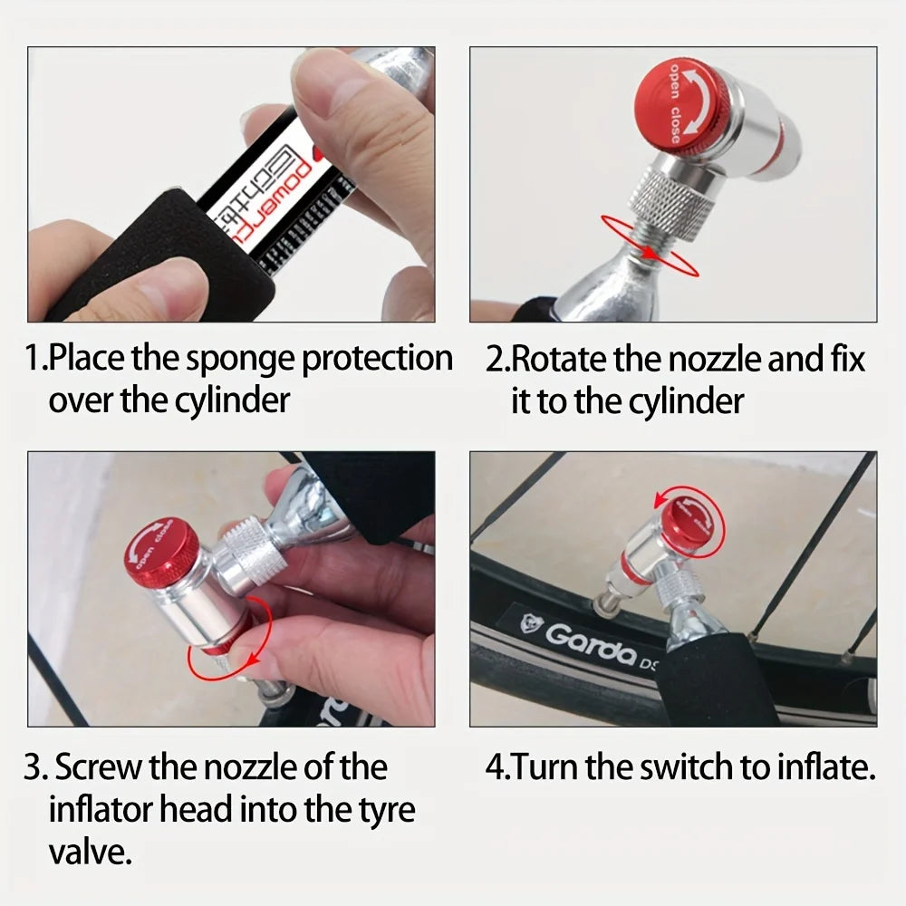 CO2 Pump For Bicycle Schrader Presta Adapter