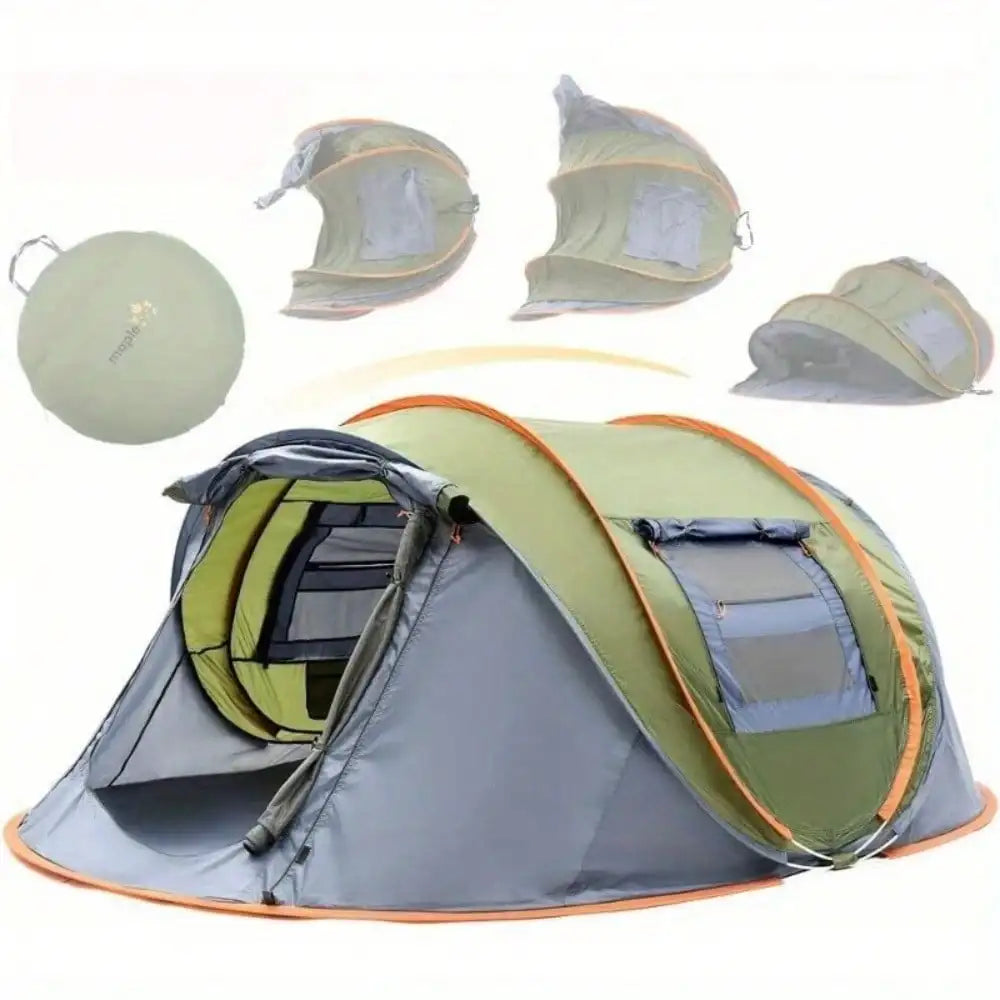 4-Person Pop Up Tent — Waterproof, 2 Doors