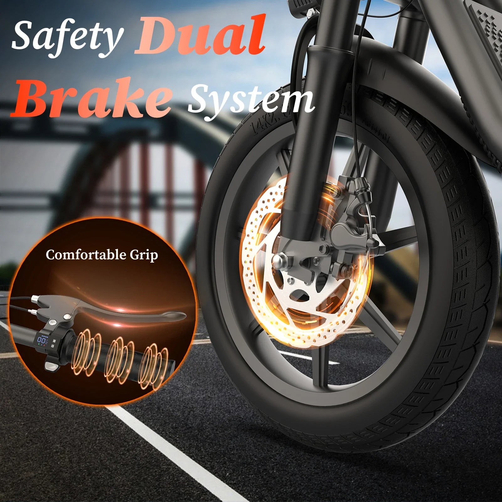 500W 14inch Electric Bicycle 10.4AH Battery 28Miles Max Range 21MPH