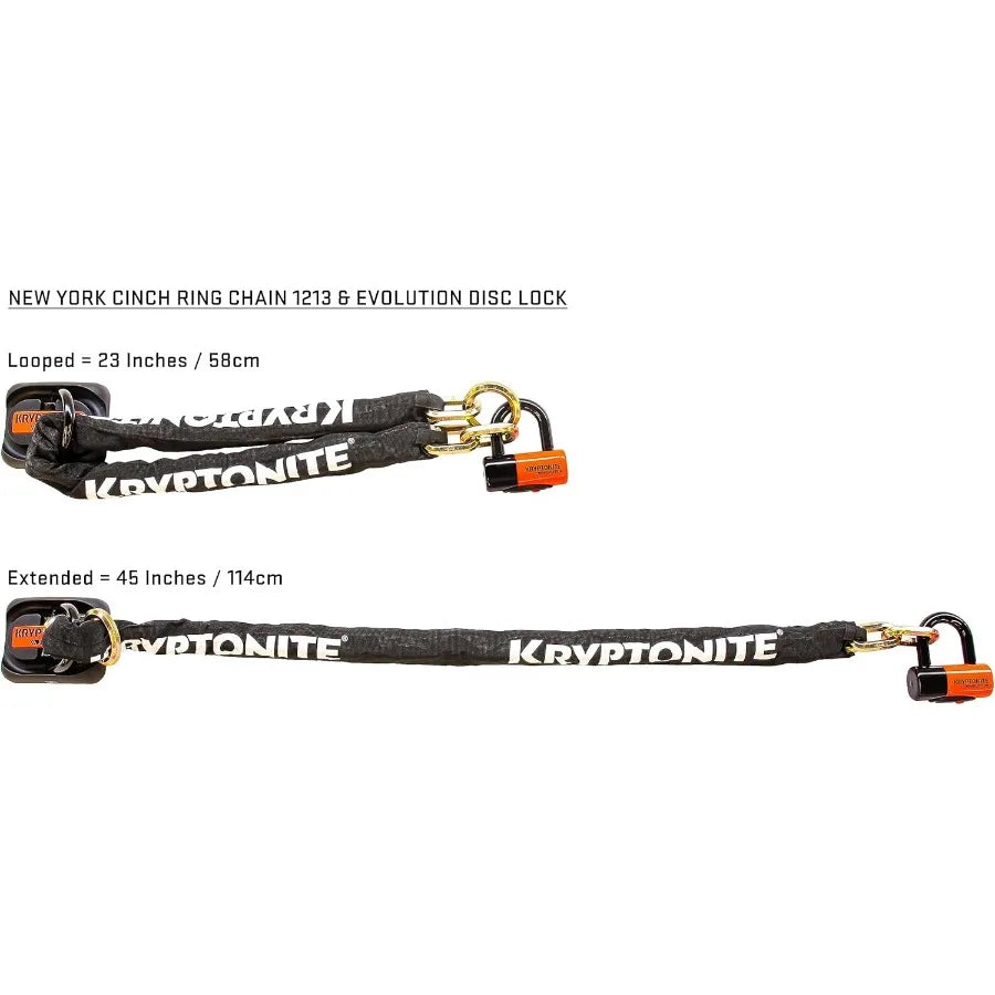 Kryptonite New York 1213 Cinch Ring Bike Chain Lock 4.2 Feet Long