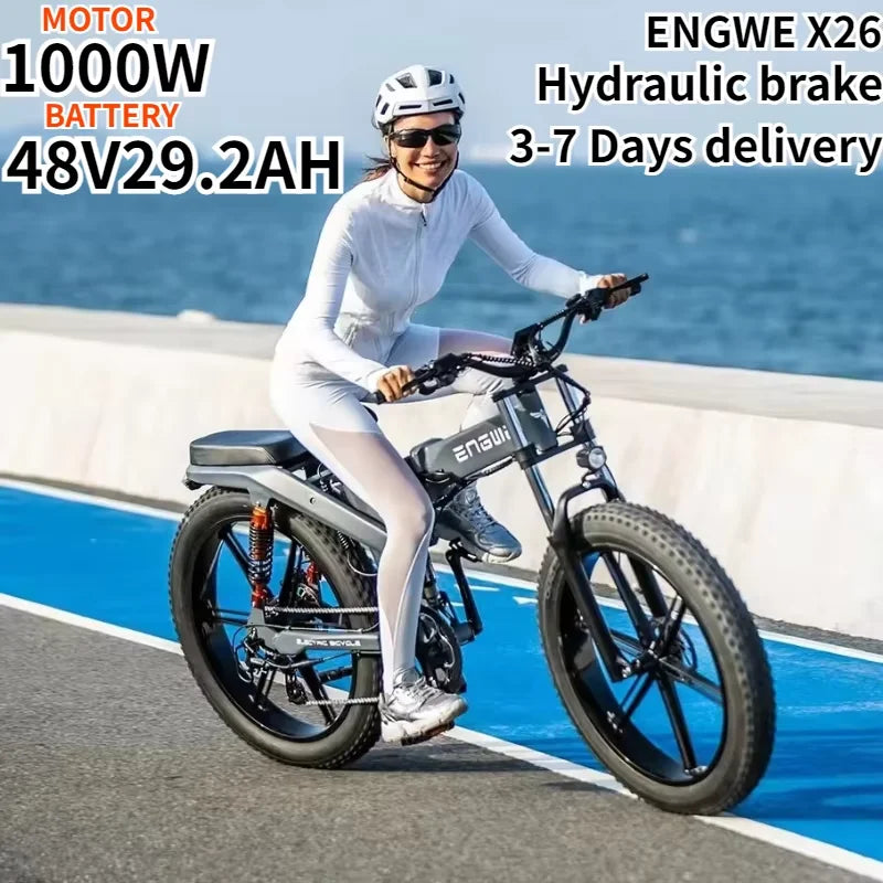 E Bike Folding 1000W Motor, Lithium Battery All-terrain Fat Tire Electric Bike