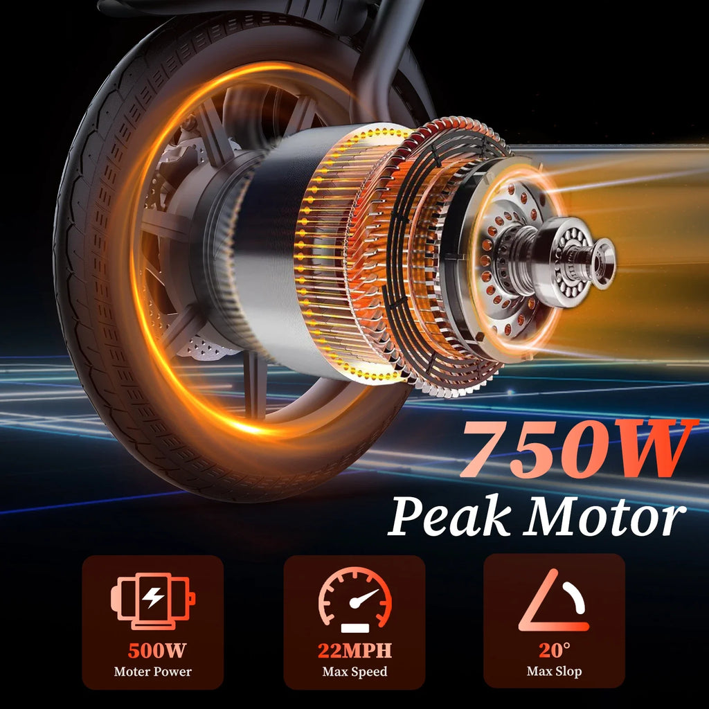 Compact Electric Bike 500W — 14" Wheels