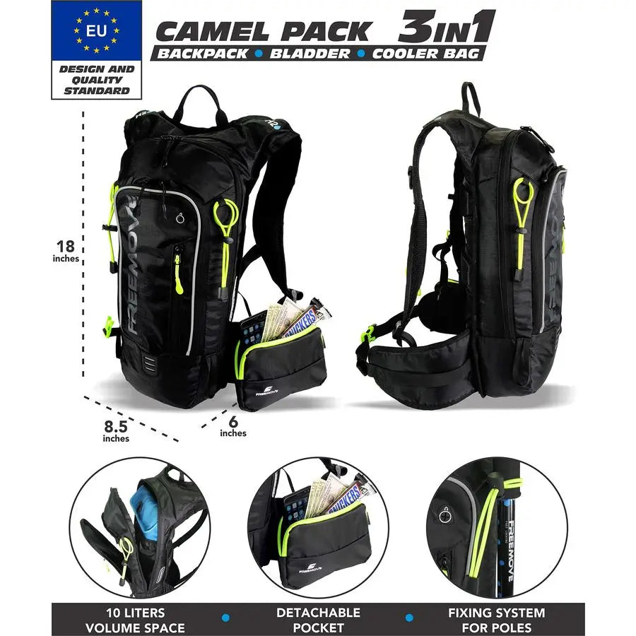 Hydration Backpack 3-in-1 — 2L Water Bladder Included