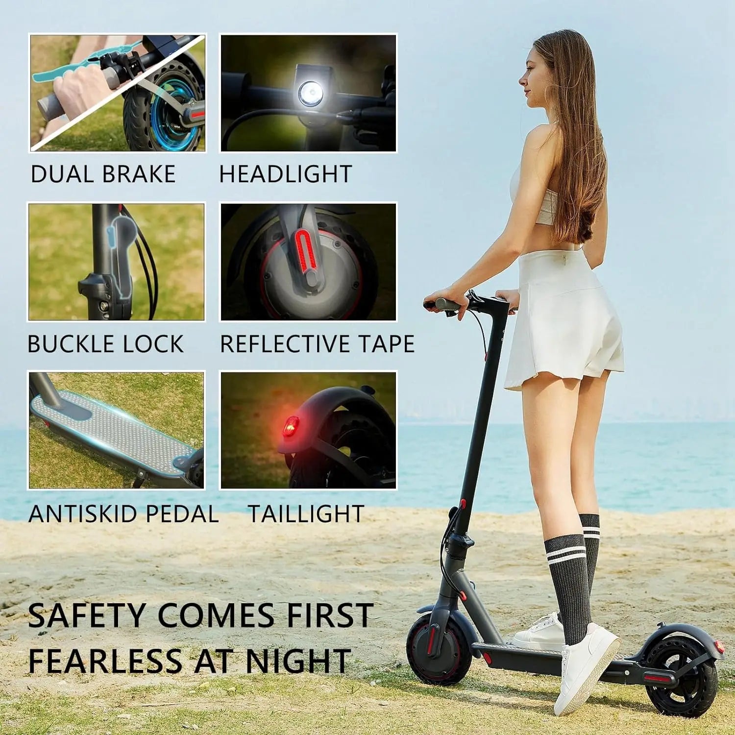 G5.0 Electric Scooter 36V 10.5AH High Capacity Battery 21Miles Long Range 19Mph 350 Motor