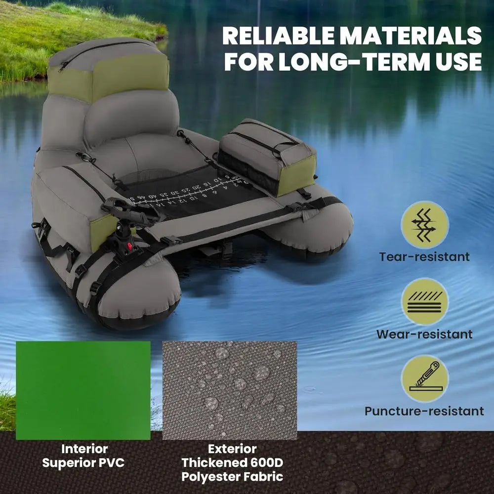 Inflatable Belly Boat — Float Tube with Oars