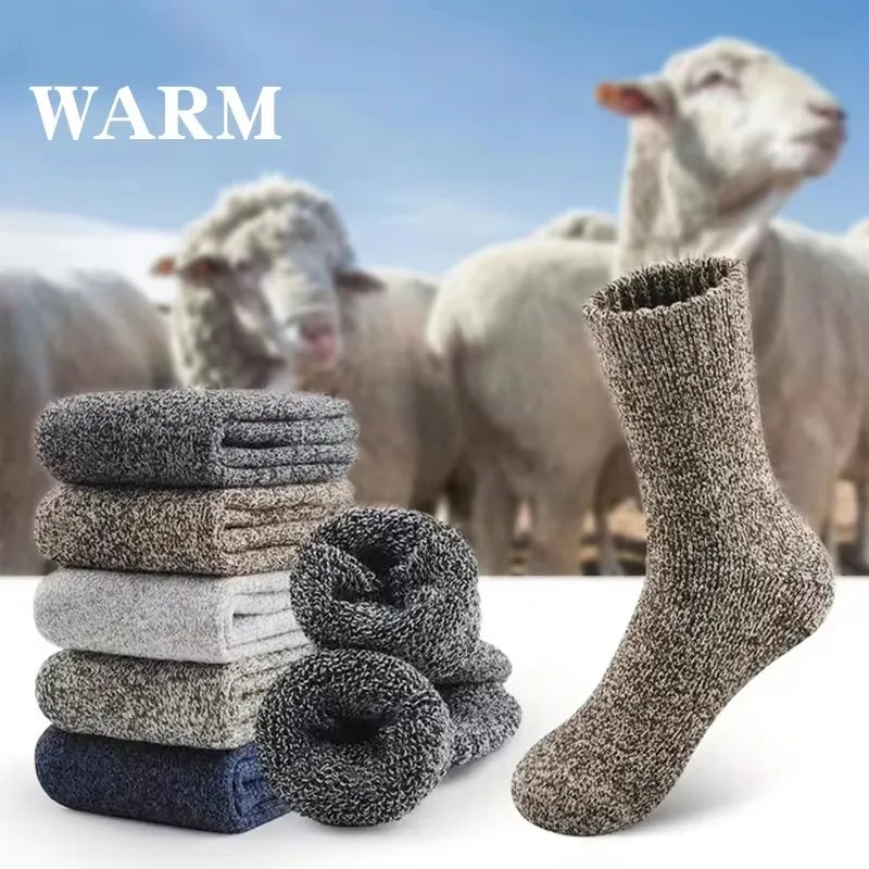 Merino Wool Hiking Socks — 3 Pairs, Winter Warm