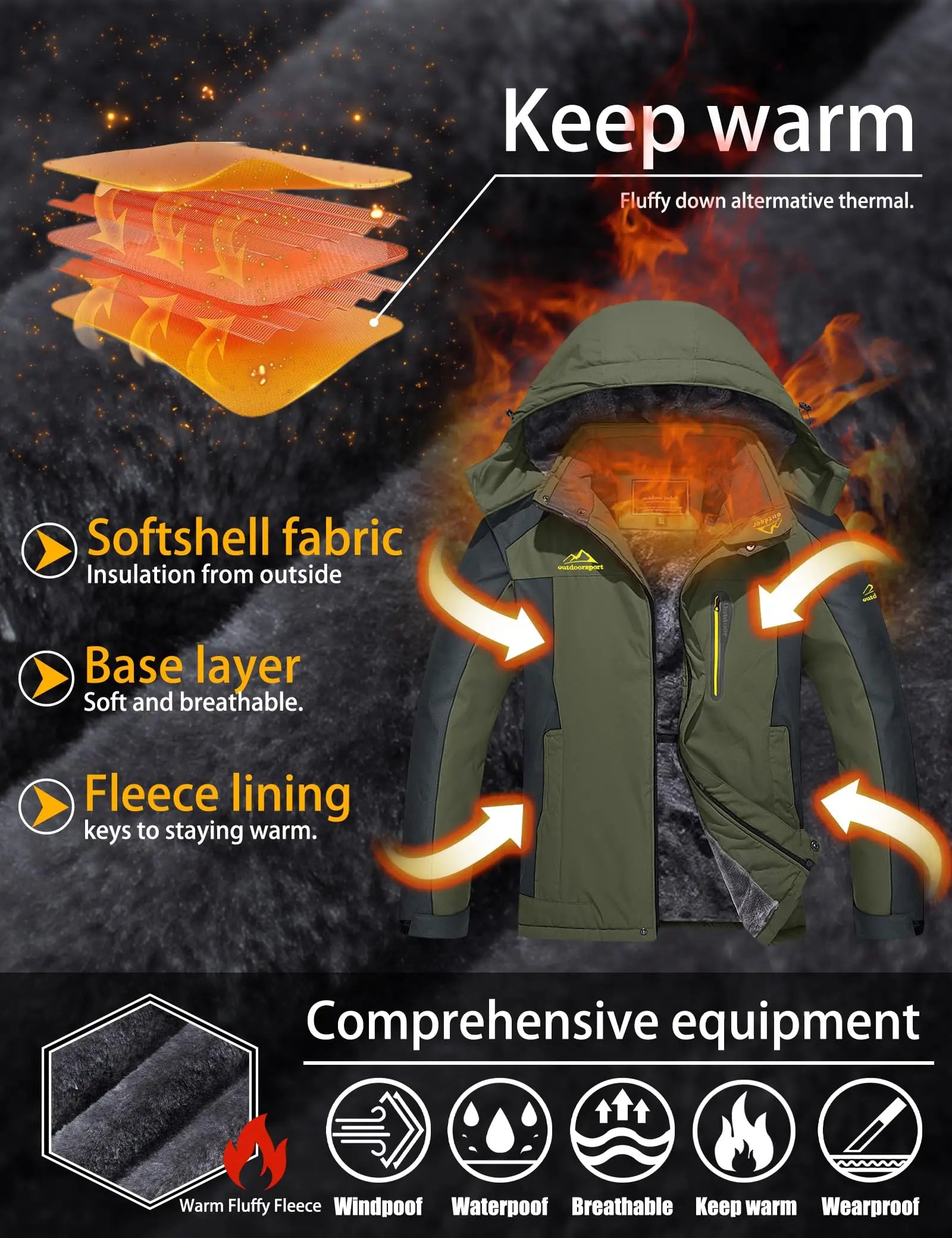 Men's Waterproof Ski Jacket — Winter Snow Ready