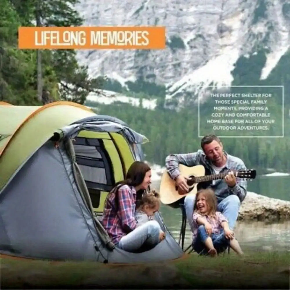 4-Person Pop Up Tent — Waterproof, 2 Doors