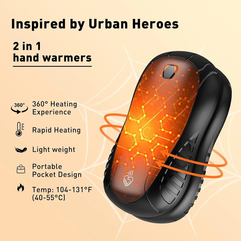 Rechargeable Hand Warmers — 2 Pack, 6000mAh