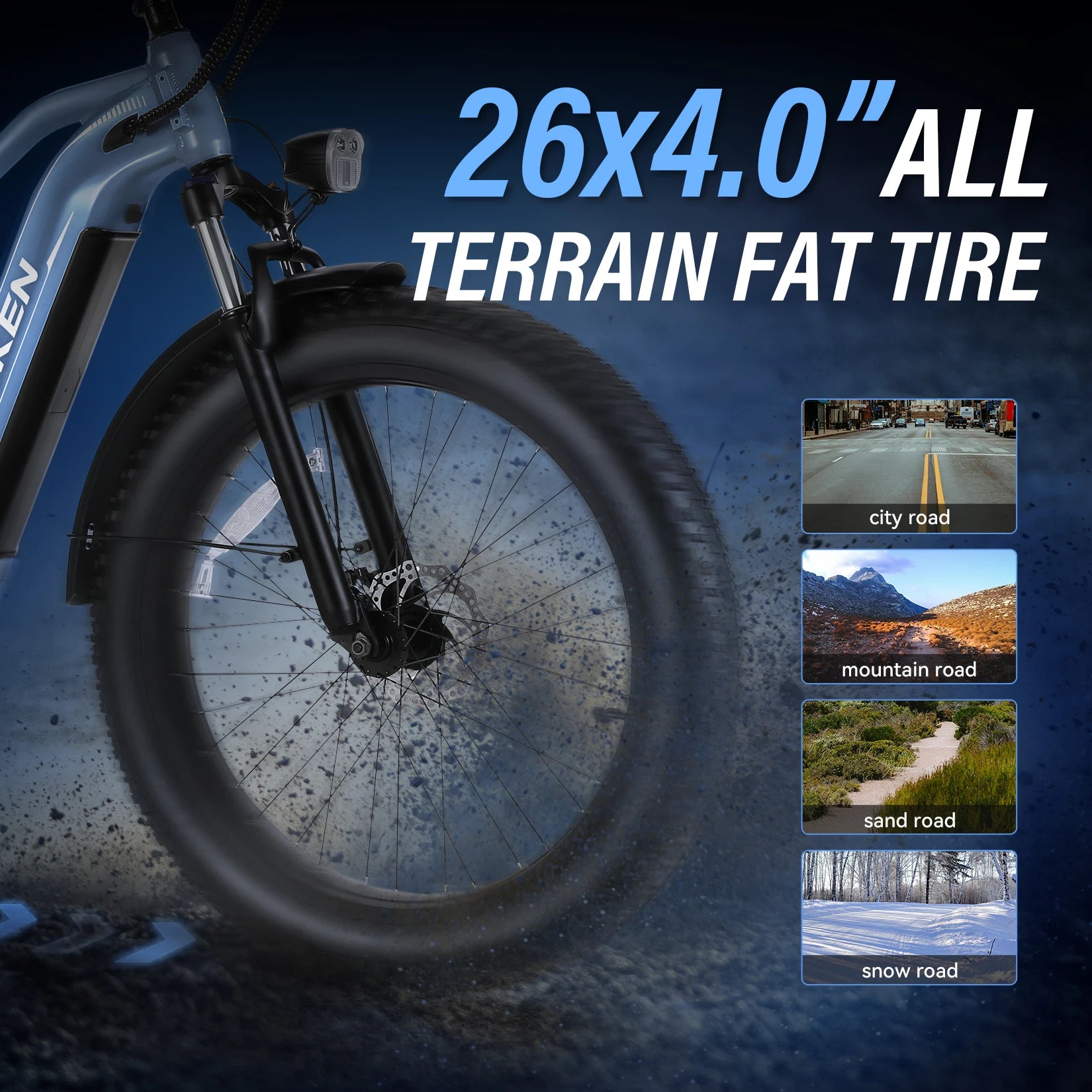 Electric Bike 26" x 4.0 Fat Tire Electric Bike,Peak 1500W Motor