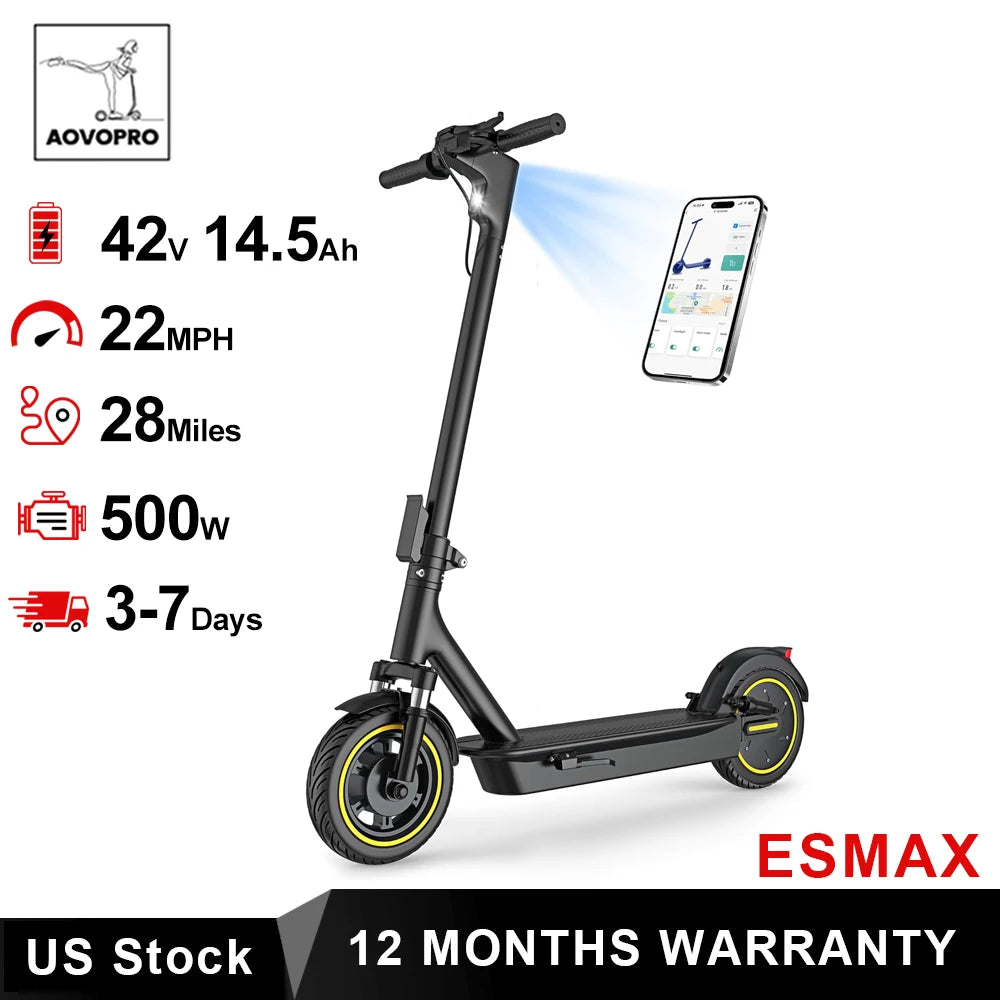 Electric Scooter 500W 22MPH Adult APP Smart Scooter 28 miles Range