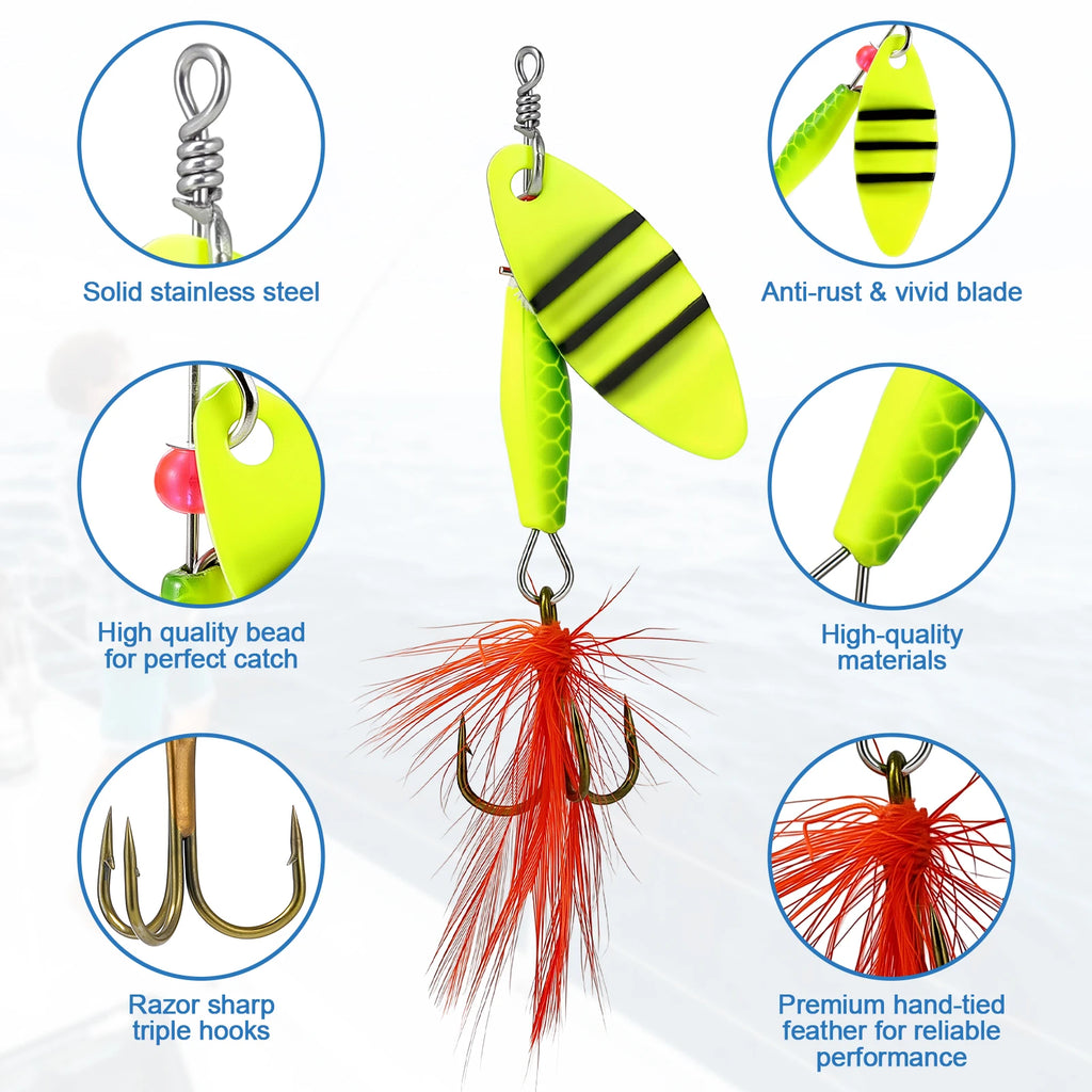 16-Piece Spinner Lure Set — with Tackle Box