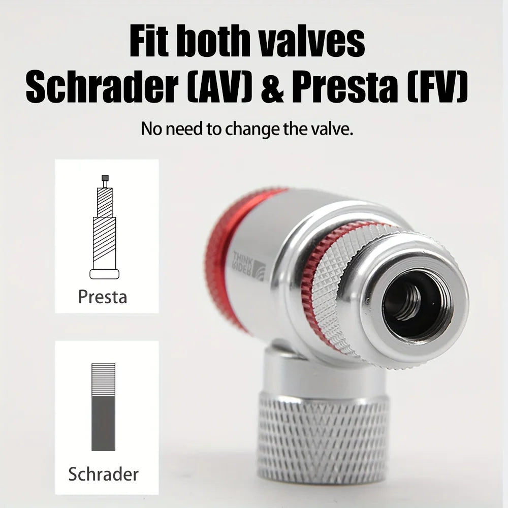 CO2 Pump For Bicycle Schrader Presta Adapter