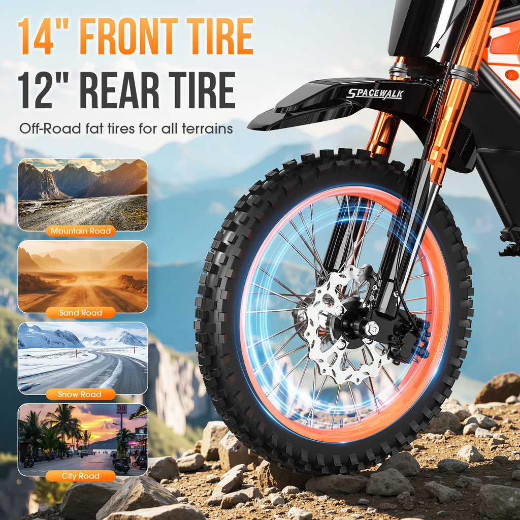 Electric Dirt Bike 3000W — 60 Mile Range