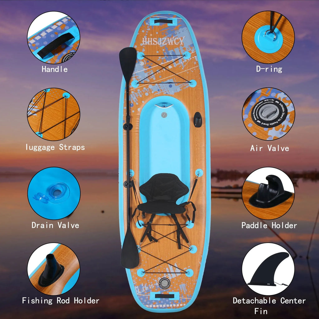 10ft Inflatable SUP Kayak — Paddle Board Hybrid