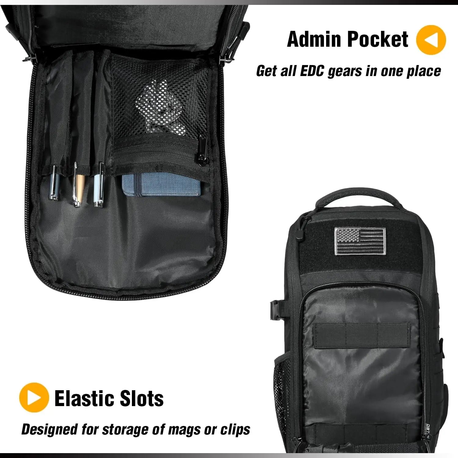 DBTAC 10L Tactical EDC Backpack | Military Shoulder Bag with Sling for Concealed Carry