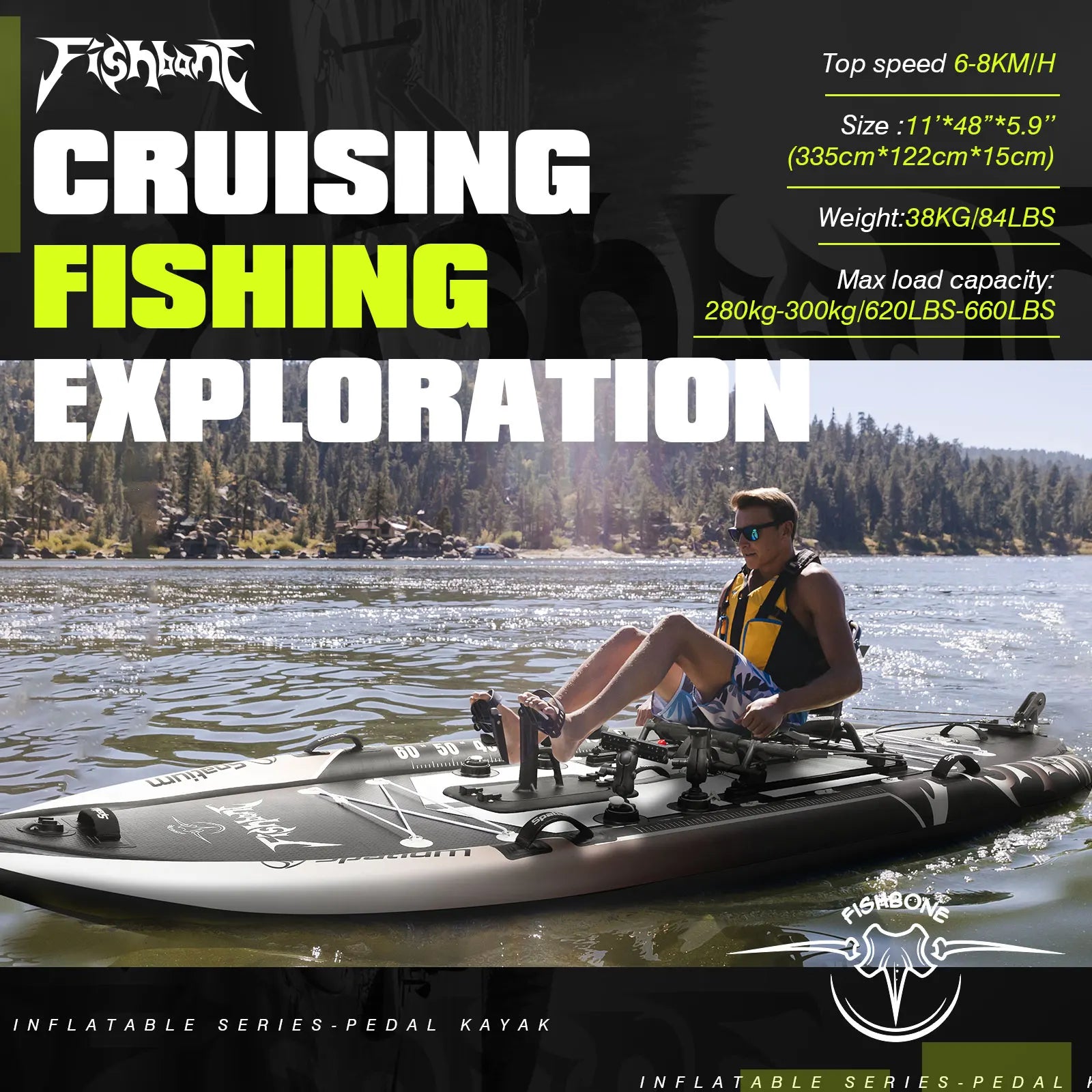 Pedal Drive Fishing Kayak — Hands-Free Propulsion