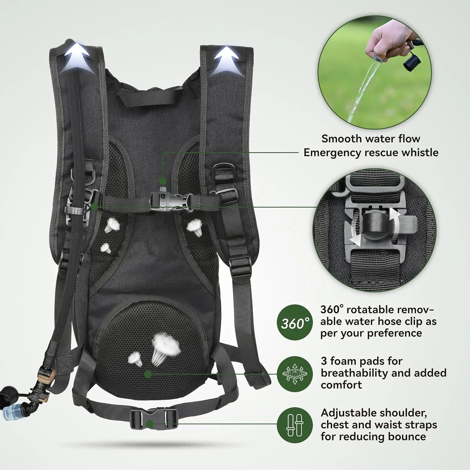 Tactical Hydration Backpack — 3L TPU Bladder