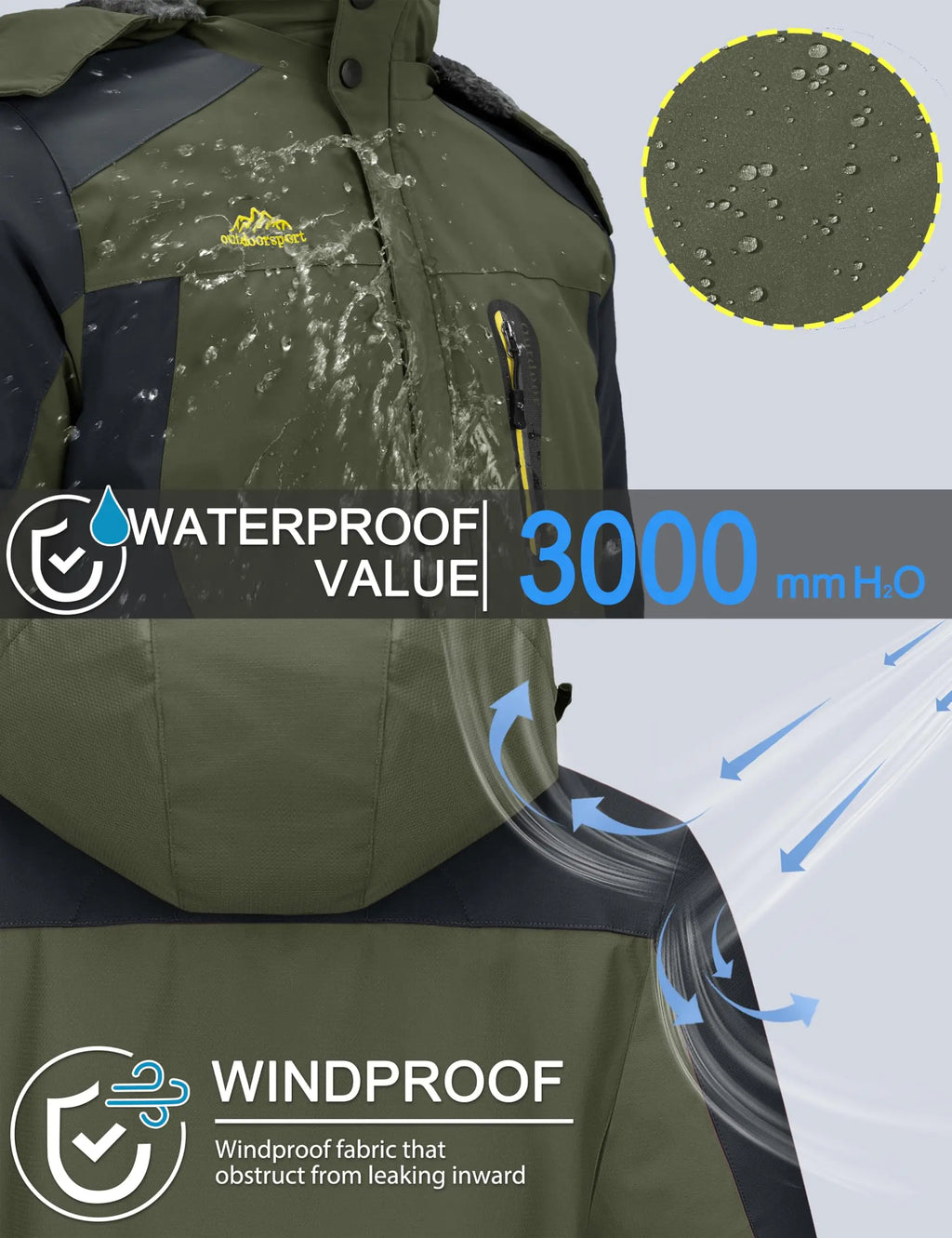 Men's Waterproof Ski Jacket — Winter Snow Ready