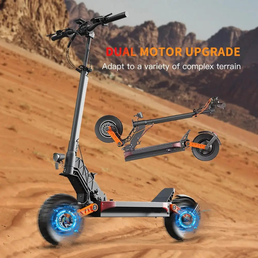 Folding Electric Scooter 1000W*2 Dual Motors 60V18AH High-capacity Battery 10*3.0 Widen Tires 75Km Max Range