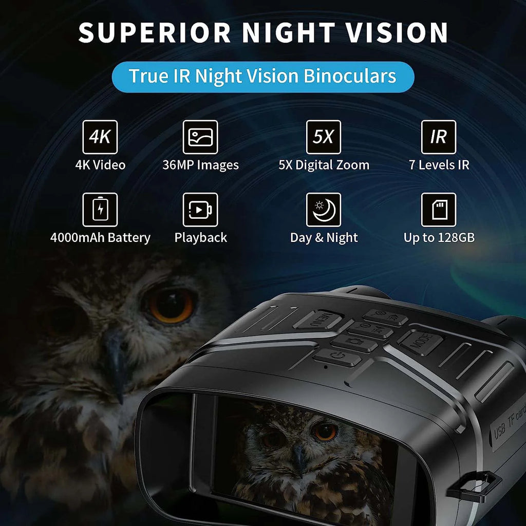 4K Night Vision Binoculars — Rechargeable