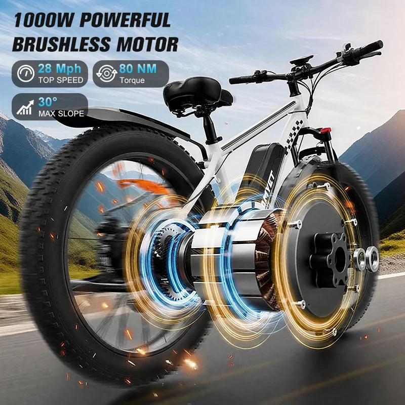 Electric Bicycle 1500W Motor 48V Lithium Battery Electric Bike Hydraulic Brake